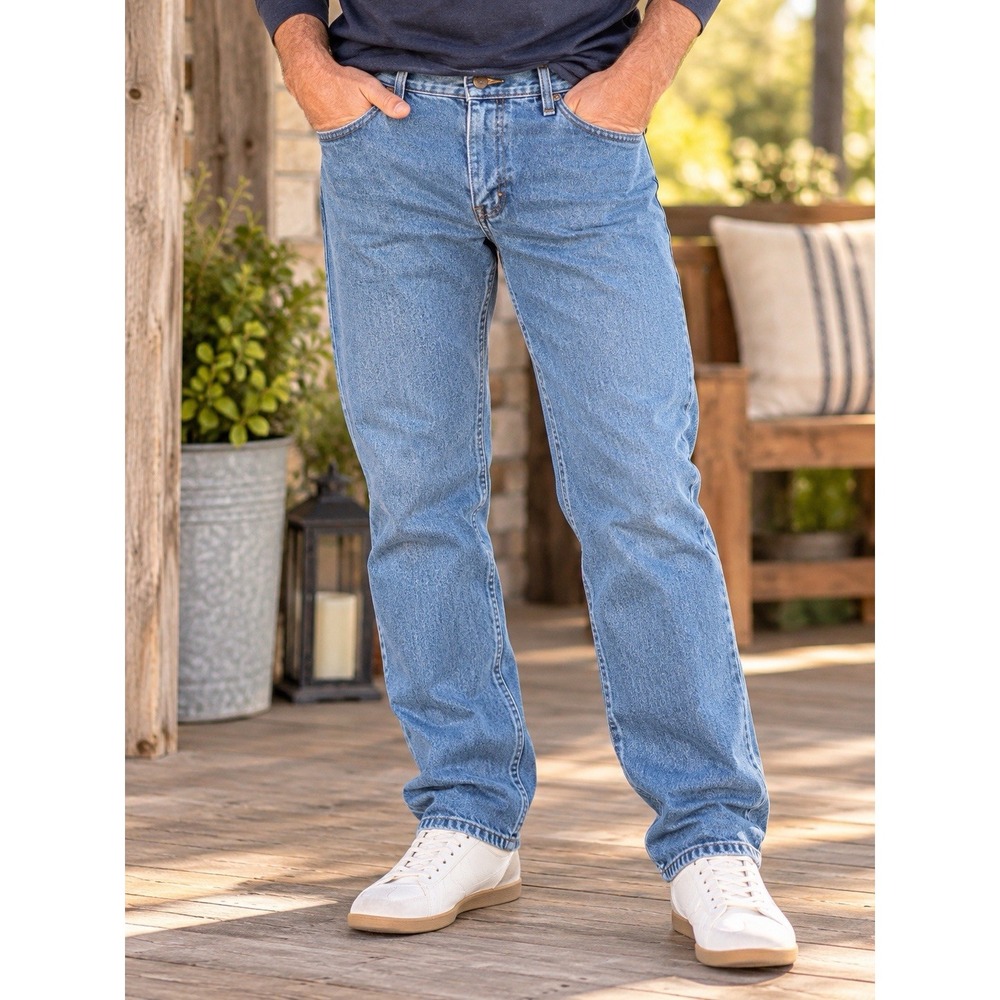 Wrangler Authentics Men's Jeans 37x32 NWT Straight Leg 100% Cotton Blue ZM200LS